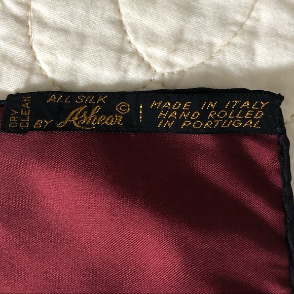 Vintage Ashear Fine Silk Square Scarf 19” New - Made in Italy - Picture 7 of 7